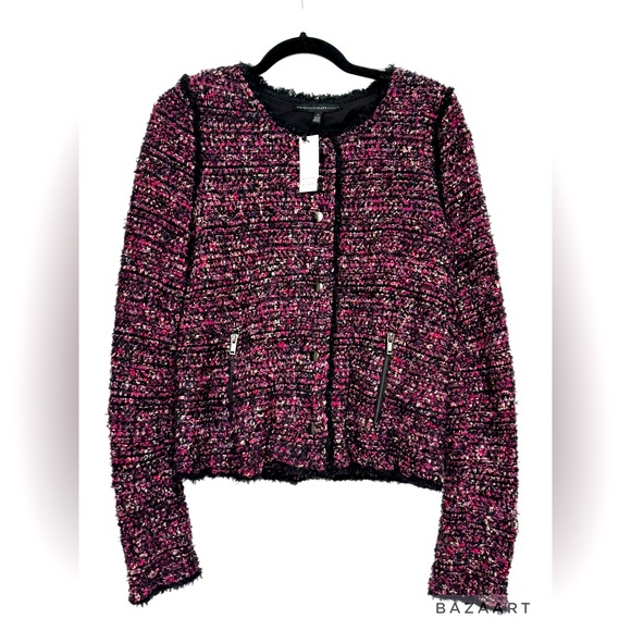 Women’s Tweed Sweater Blazer Cardigan Jacket Coat Size M NWT - Picture 1 of 14